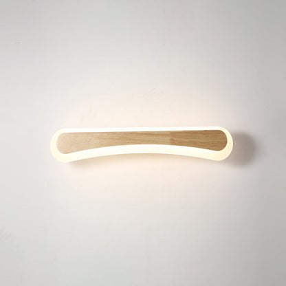 Wooden LED Vanity Light Modern Bathroom Acrylic Shade Wood 16" Arc NALANI
