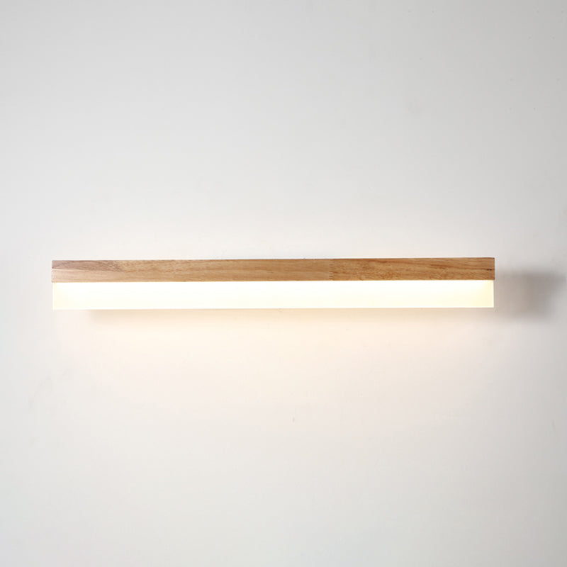 Wooden LED Vanity Light Modern Bathroom Acrylic Shade Wood 31.5" Rectangle NALANI
