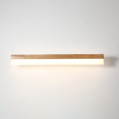 Wooden LED Vanity Light Modern Bathroom Acrylic Shade Wood 31.5" Rectangle NALANI