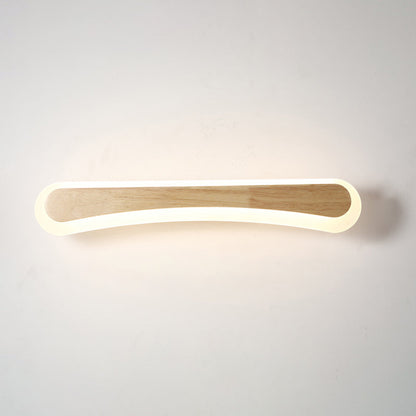 Wooden LED Vanity Light Modern Bathroom Acrylic Shade Wood 31.5" Arc NALANI