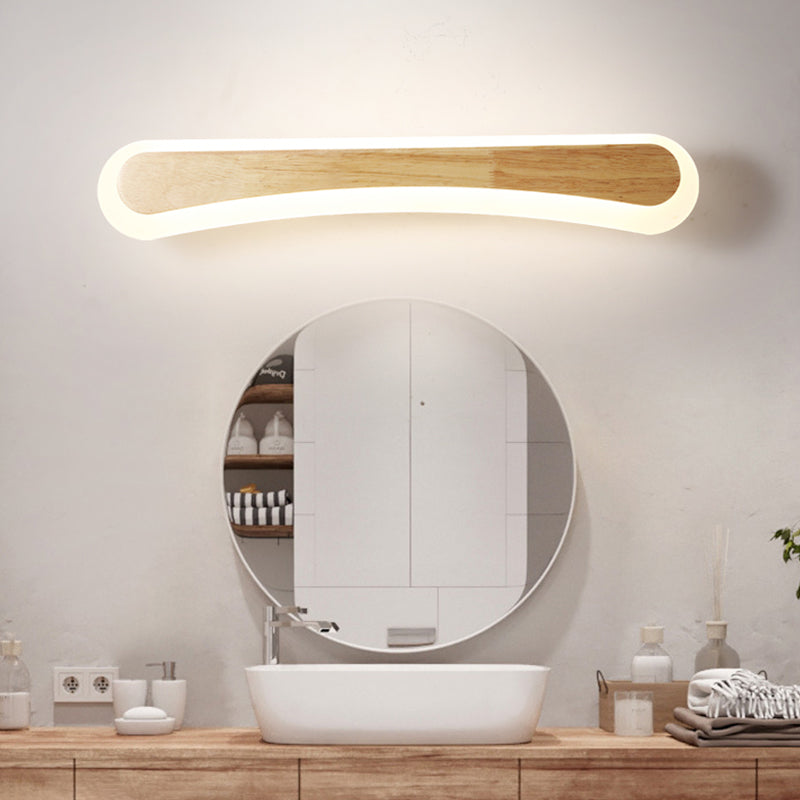Wooden LED Vanity Light Modern Bathroom Acrylic Shade NALANI