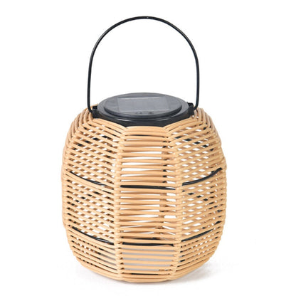 Woven Reed Garden Lantern Solar Powered Outdoor Light A NALANI