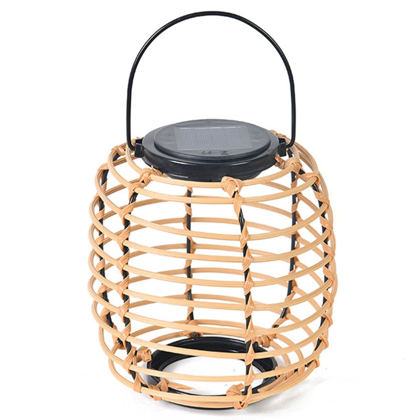 Woven Reed Garden Lantern Solar Powered Outdoor Light B NALANI