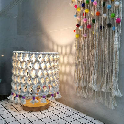 Woven Rope Night Lamp For Rustic Home Decor Accent Lighting NALANI