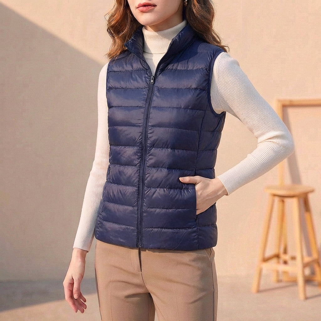 Lightweight Puffer Vest for Layering and All Season Warmth