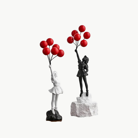 Nordic Modern Balloon Girl Resin Statue Home Decor Figurine Art NaLani