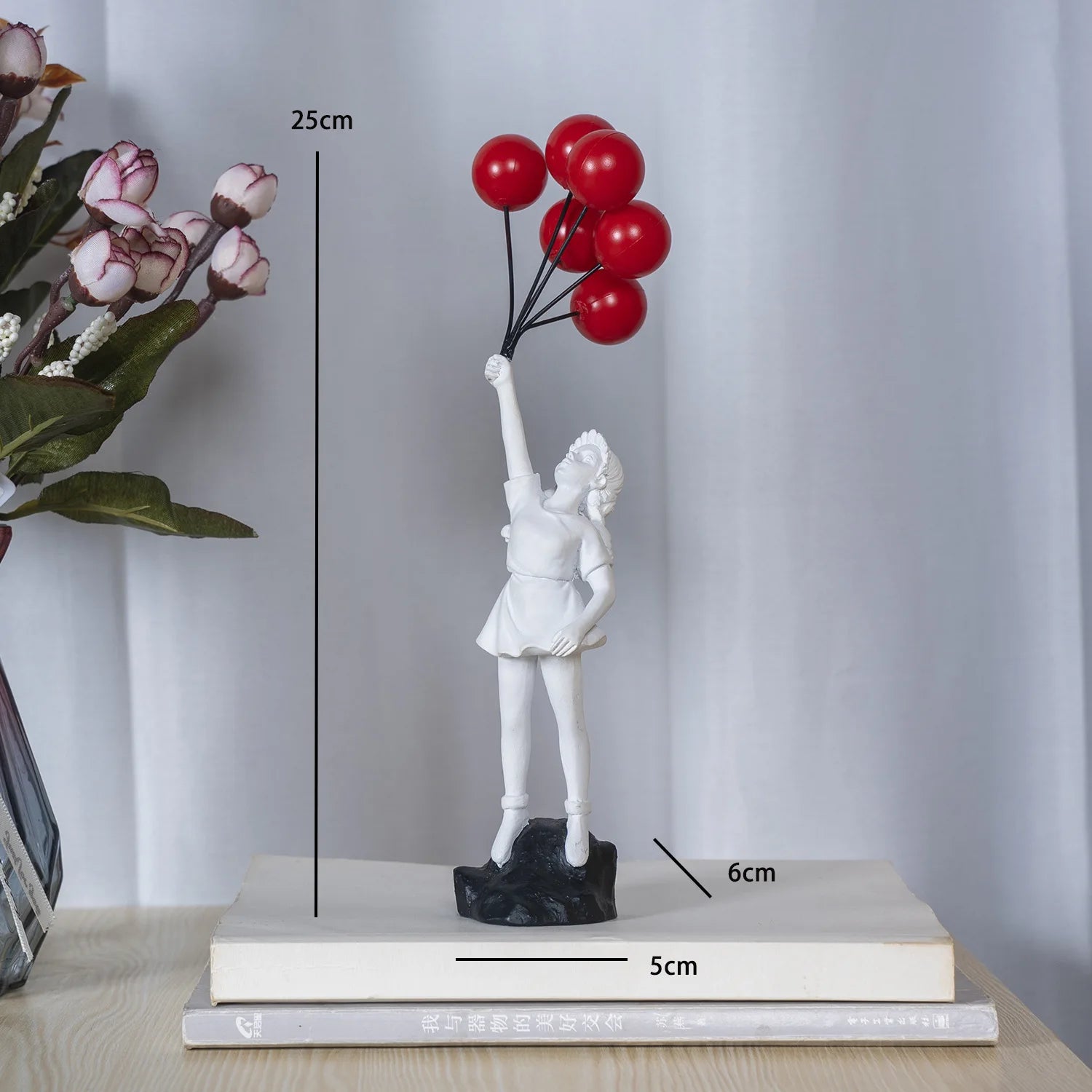 Nordic Modern Balloon Girl Resin Statue Home Decor Figurine Art NaLani
