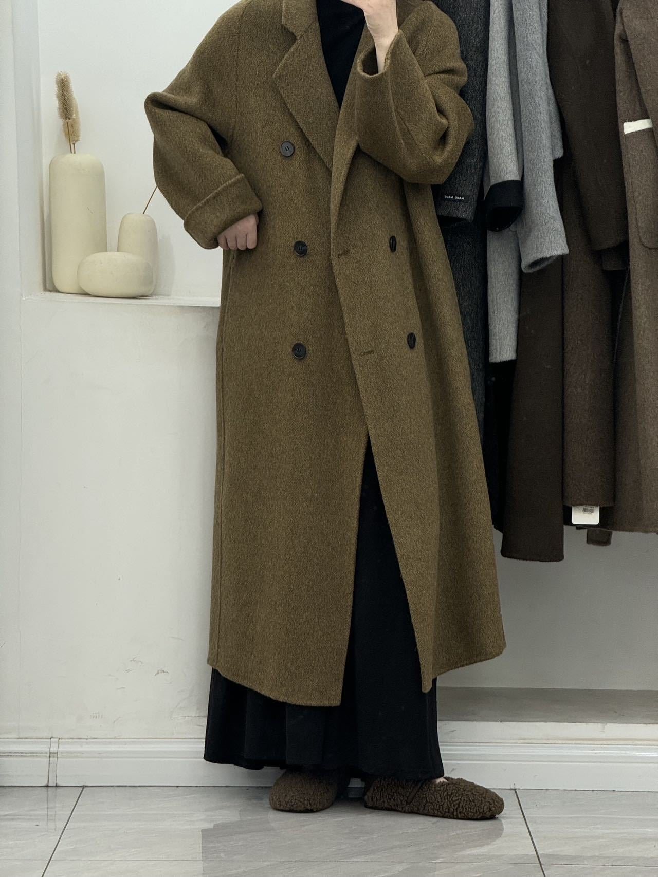 Woolen Long Winter Coat Double Breasted Plus Size Style-Zomer Jassen-NaLani