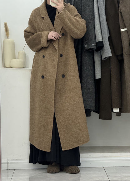 Woolen Long Winter Coat Double Breasted Plus Size Style-Zomer Jassen-NaLani