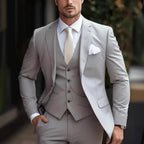 Men's 3-Piece Suit - 2-Button Formal Suit with Vest and Trousers