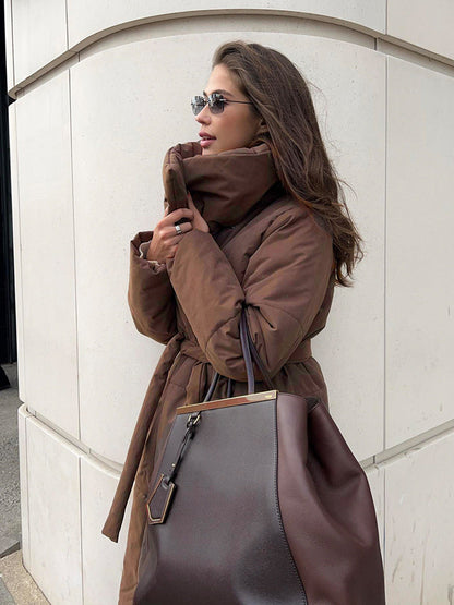 Casual Cotton Winter Coat With Standing Collar For All NALANI