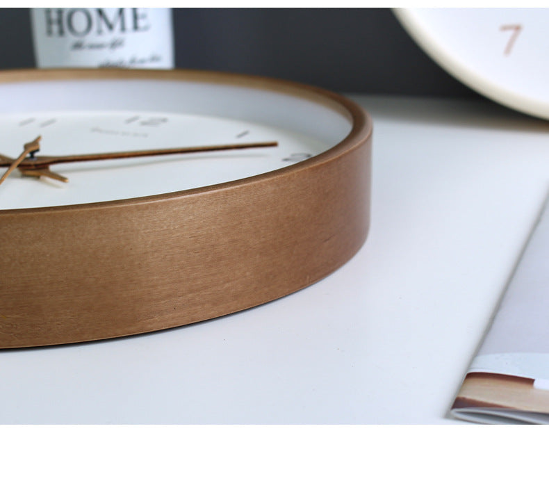 Simple Solid Wood Analogue Wall Clock For Home Decor NALANI