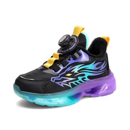 Waterproof Non Slip Running Shoes For Boys Outdoor Use Black Purple NALANI