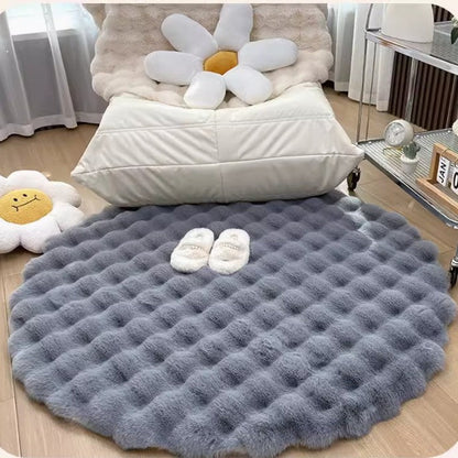 Creme Style Luxury Bunny Plush Rug Living Room Bedroom Gray NALANI