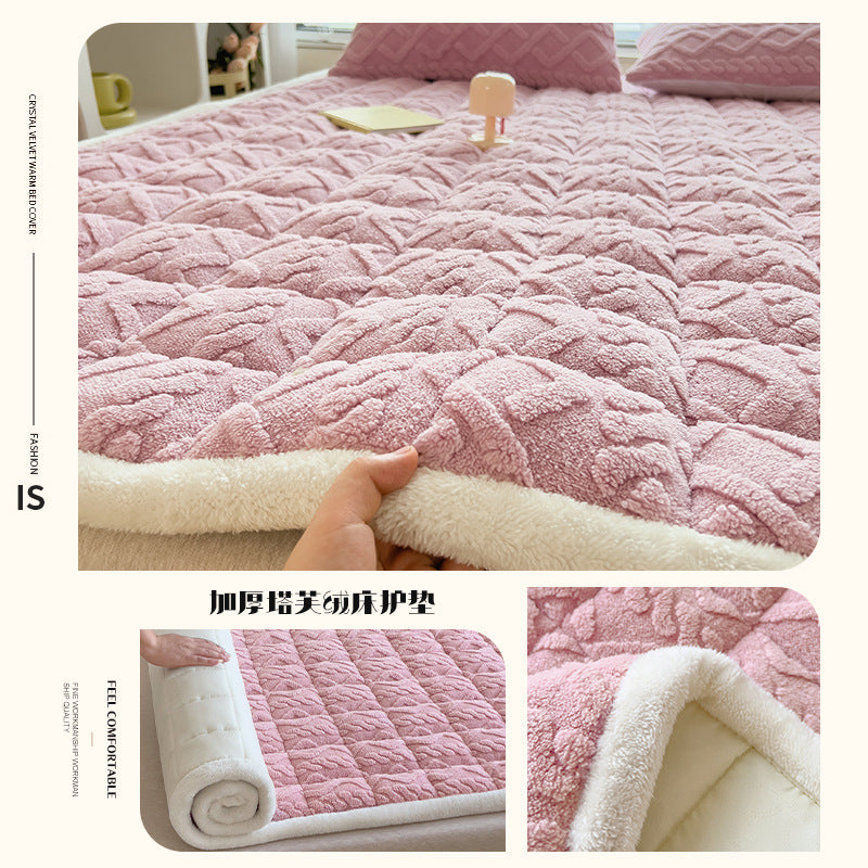 Cozy Plush Bed Cushions Winter Soft Mattress Sleep Support Pink Jade NALANI
