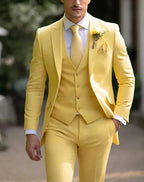 Men's 3-Piece Suit - 2-Button Formal Suit with Vest and Trousers