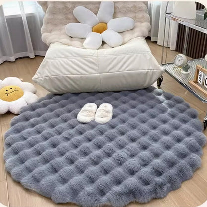 Creme Style Luxury Bunny Plush Rug Living Room Bedroom NALANI