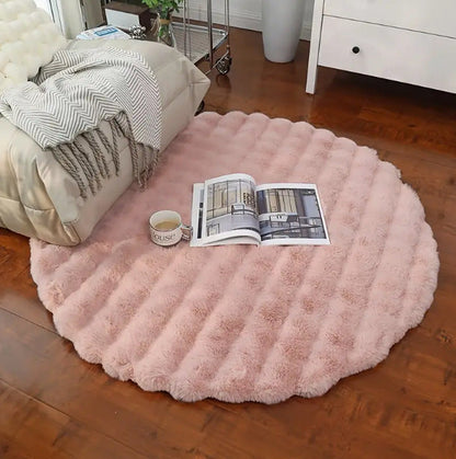 Creme Style Luxury Bunny Plush Rug Living Room Bedroom Light pink NALANI