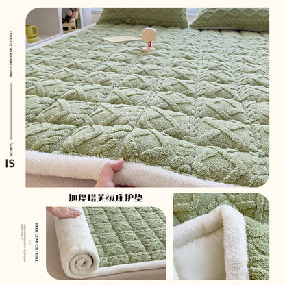 Cozy Plush Bed Cushions Winter Soft Mattress Sleep Support Avocado green NALANI