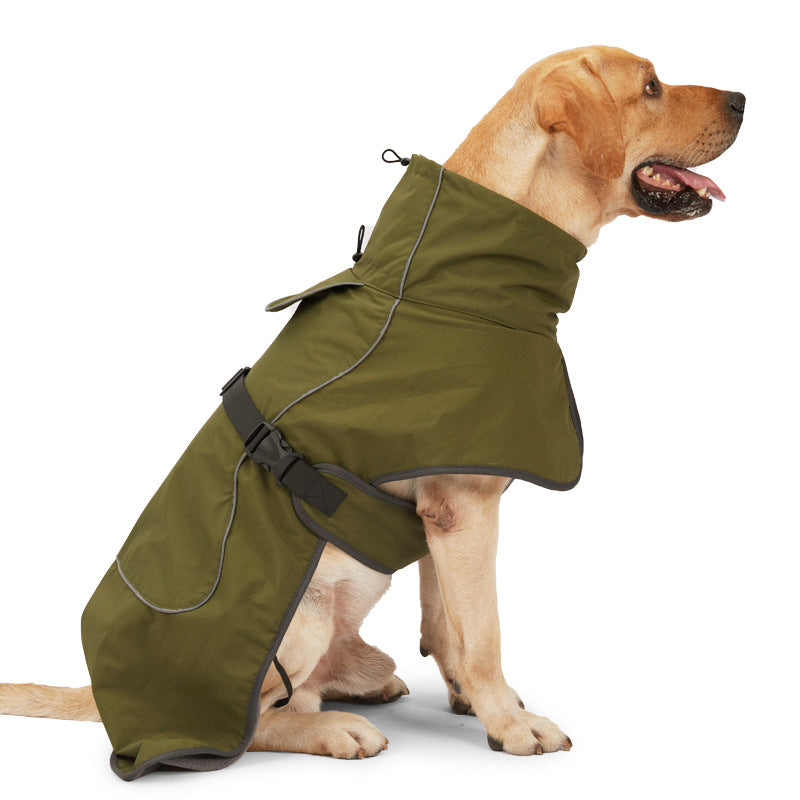 Warm Reflective Waterproof Dog Coat for Large Dogs Army green NALANI