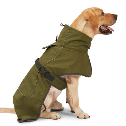 Warm Reflective Waterproof Dog Coat for Large Dogs Army green NALANI