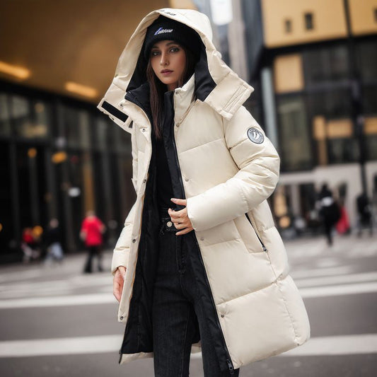 Plus Size Hooded Mid Length Winter Coat For Women Warm NALANI