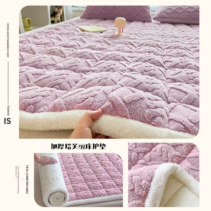 Cozy Plush Bed Cushions Winter Soft Mattress Sleep Support Taro Purple NALANI