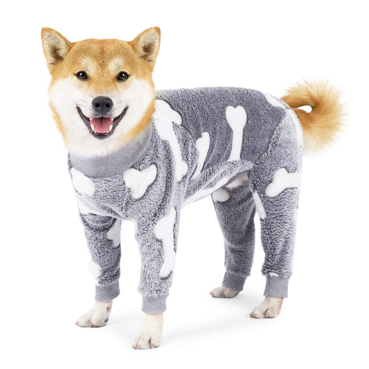 Soft Flannel Dog Winter Coat For Cozy Warmth Outdoors Gray NALANI