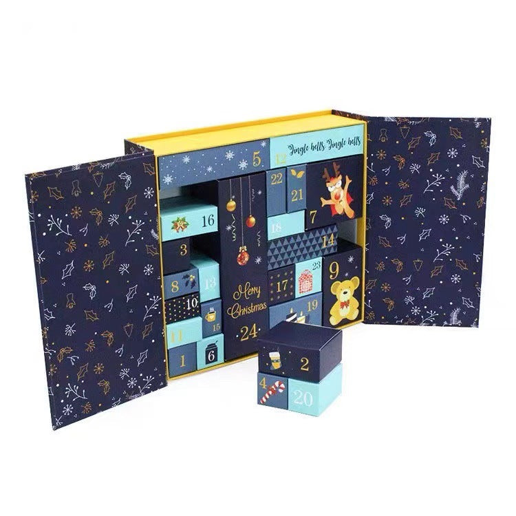Advent Calendar With 24 Surprises For Holiday Countdown Mystery - Blue Premium Edition NALANI