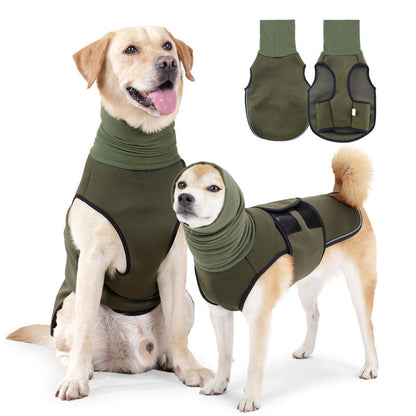 Soothing Warm Soft Dog Coat Anti Anxiety Vest Comfort Fit Army green NALANI