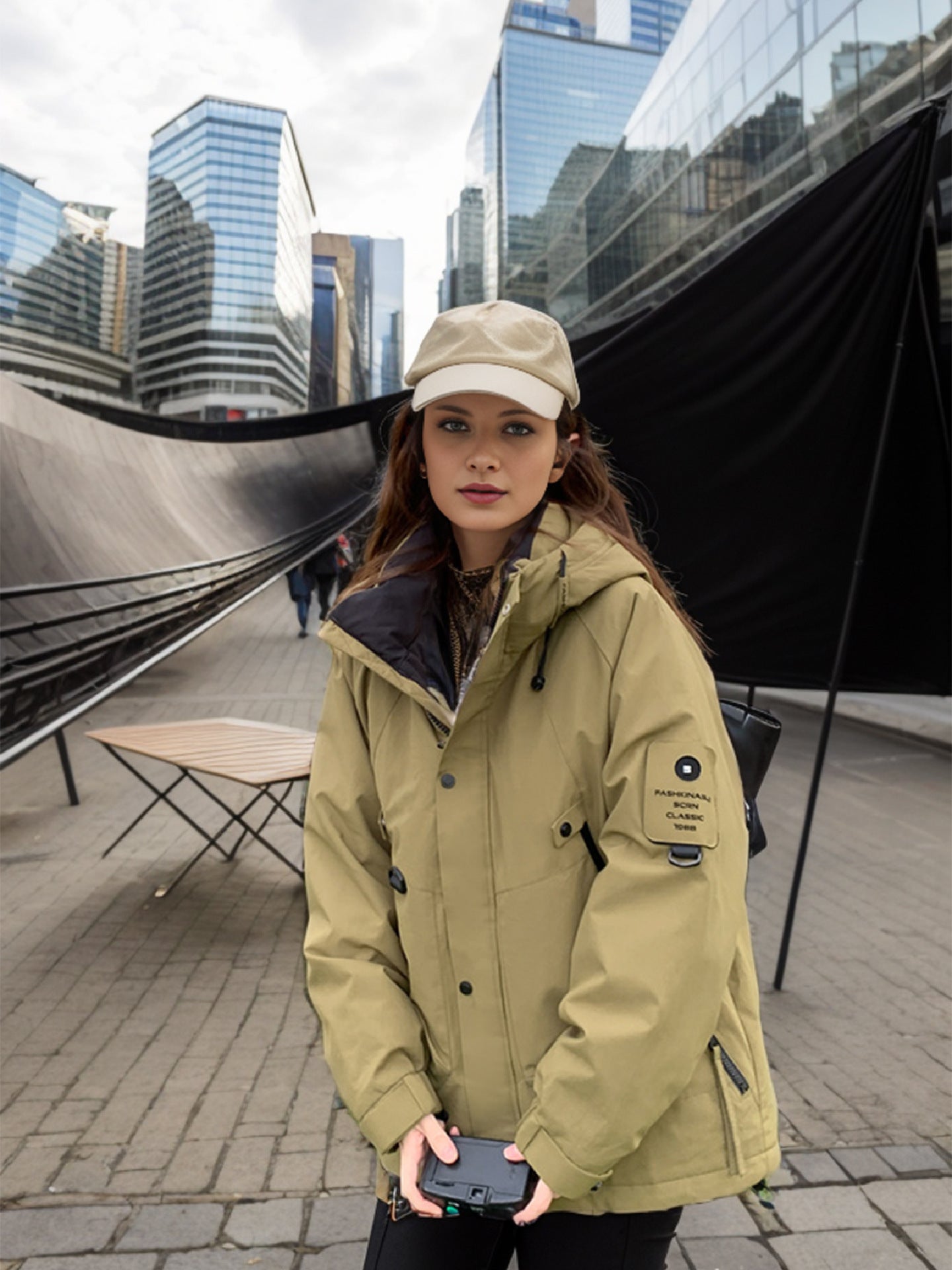 Casual Outdoor Down Jacket With Stand Collar For Men Women Green NALANI