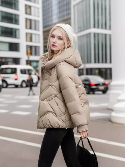 Casual Short Down Jacket With Hood For Women Winter Warm NALANI