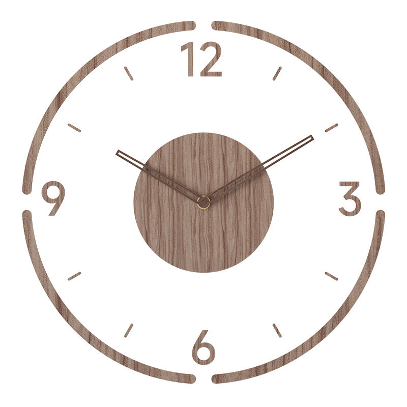 Nordic Quiet Solid Wood Wall Clock for Modern Interiors NaLani