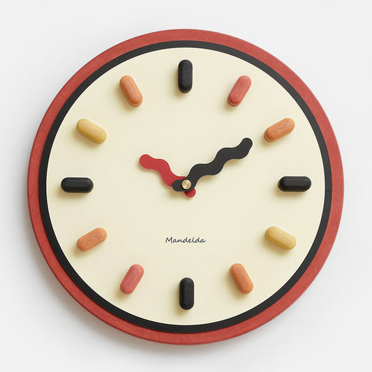 3D Nordic Silent Wall Clock Eco-Friendly Design for Modern Living Rooms Red No Frame NALANI