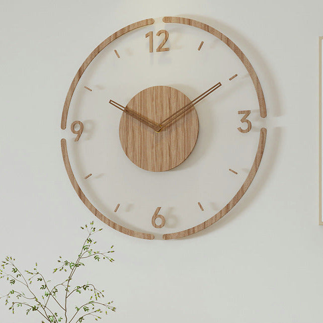 Nordic Quiet Solid Wood Wall Clock for Modern Interiors Timbru NaLani