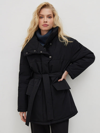 Quilted Winter Coat With Belted Waist And Tailored Fit NALANI