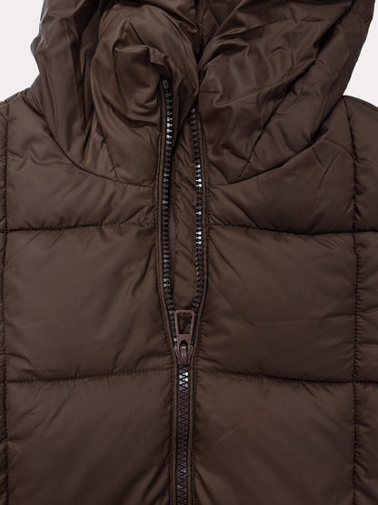 Cozy Long Padded Down Jacket With Hood For Cold Winter NALANI