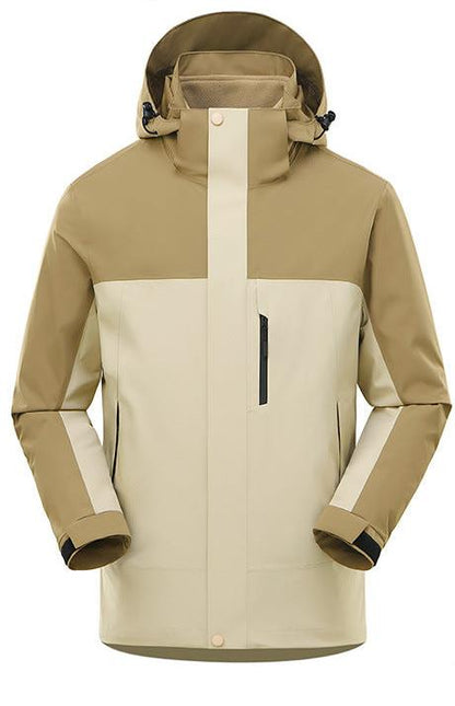 3 In 1 Waterproof Jacket With Removable Lining For Hiking Beige NALANI