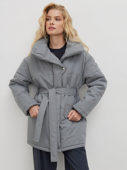 Quilted Winter Coat With Belted Waist And Tailored Fit NALANI
