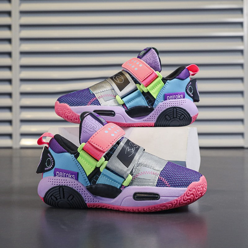 Stylish Velcro Sneakers for Boys Breathable Mesh Design Blue NALANI