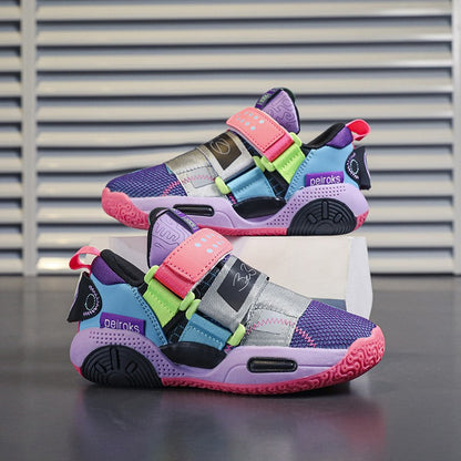 Stylish Velcro Sneakers for Boys Breathable Mesh Design Blue NALANI