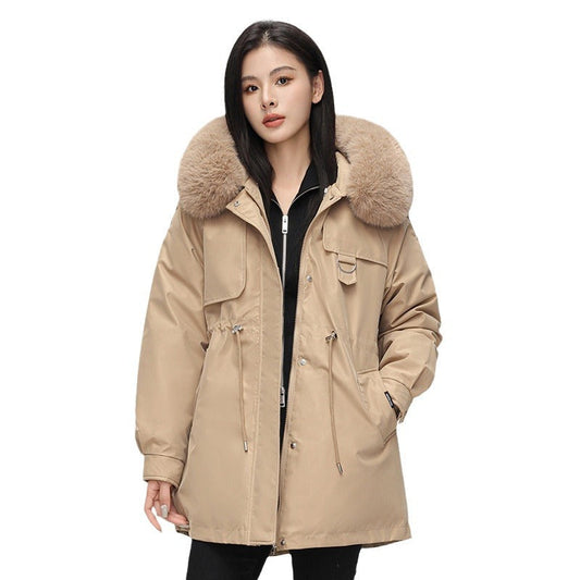 Women’s Parka Winter Jacket – Oversized Fit – Faux Fur Hood – Mid Length – Weather Resistant