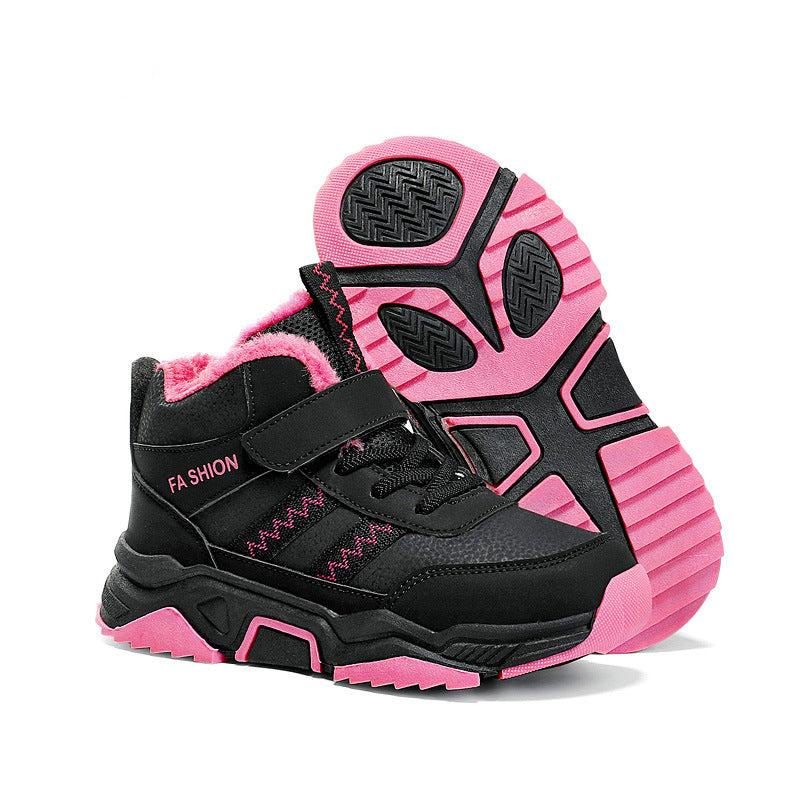 Non Slip Snow Boots For Girls Warm Cotton Boots Kids black powder NALANI