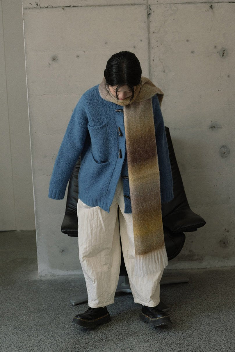 Soft Wool Blend Gradient Fringe Scarf Long Knit Wrap NALANI