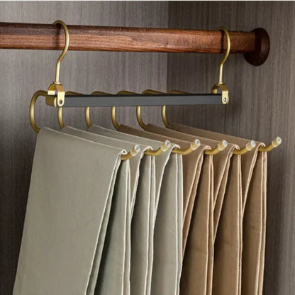 Six Tier Space Saving Pants Hanger for Closet Organization Black 6 layer NALANI