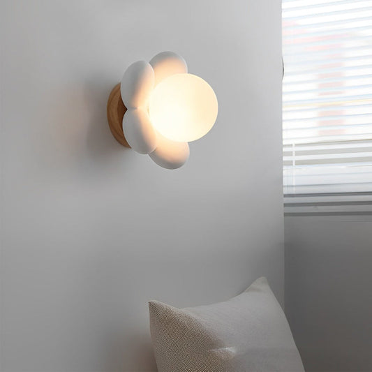 Cream Flower Wall Light for Elegant Home Decor and Illumination Whtie NaLani