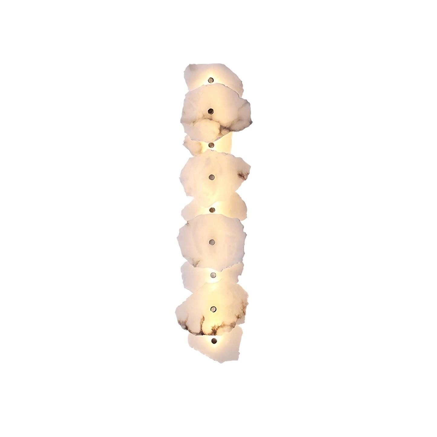 Alabaster Wall Lamp Sconce For Cozy Ambient Lighting 9 heads L 30.7″ x H 5.5″ L 78cm x H 14cm Gold & White Alabaster NALANI