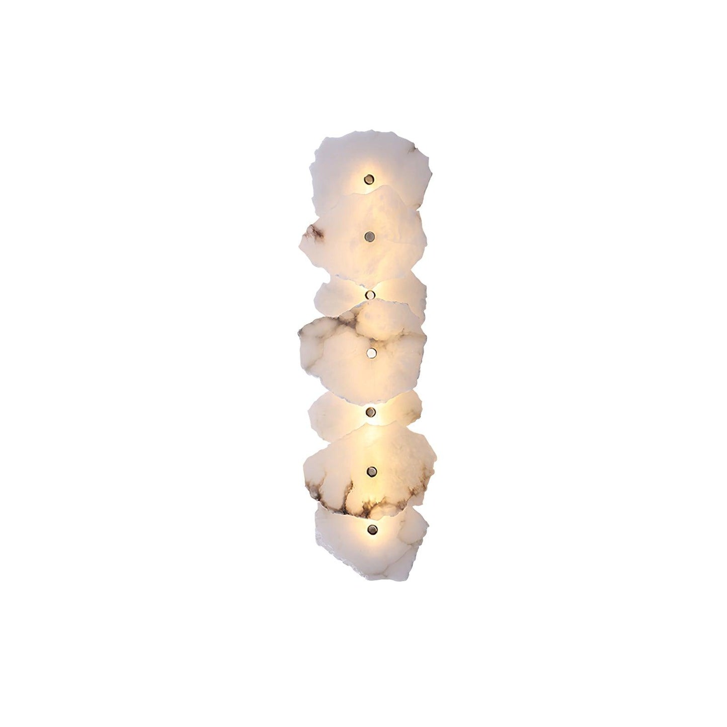 Alabaster Wall Lamp Sconce For Cozy Ambient Lighting 7 Heads L 25.2″ x H 5.5″ L 64cm x H 14cm Gold & White Alabaster NALANI