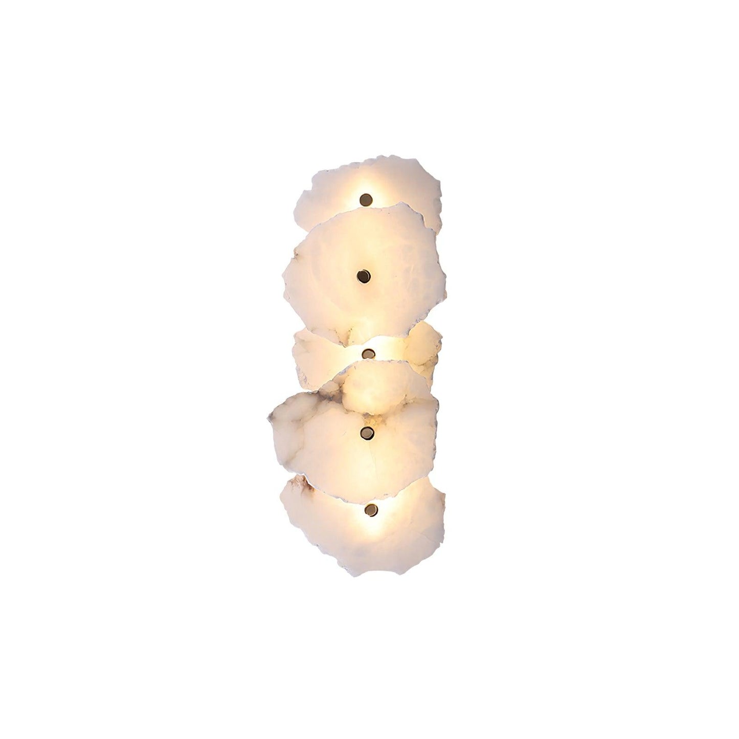 Alabaster Wall Lamp Sconce For Cozy Ambient Lighting 5 Heads L 23.6″ x H 5.5″ L 60cm x H 14cm Gold & White Alabaster NALANI