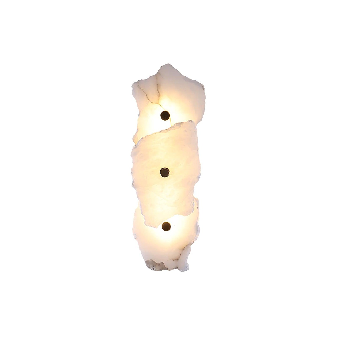 Alabaster Wall Lamp Sconce For Cozy Ambient Lighting 3 Heads L 15.7″ x H 5.5″ L 40cm x H 14cm Gold & White Alabaster NALANI